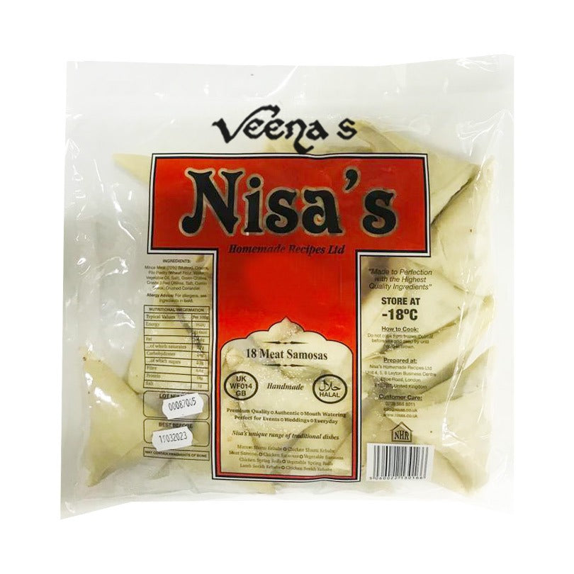Buy Nisa's 18 Meat Samosas at Veenas.com - Online Indian Grocery Store UK