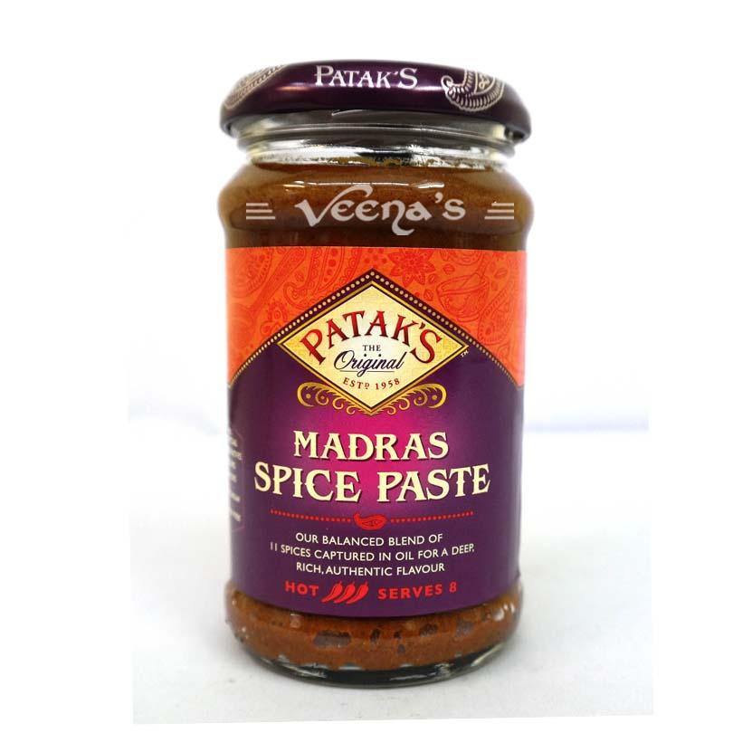 Buy Pataks Madras Spice Paste Hot 283g at Veenas.com - Online Indian Grocery Store UK