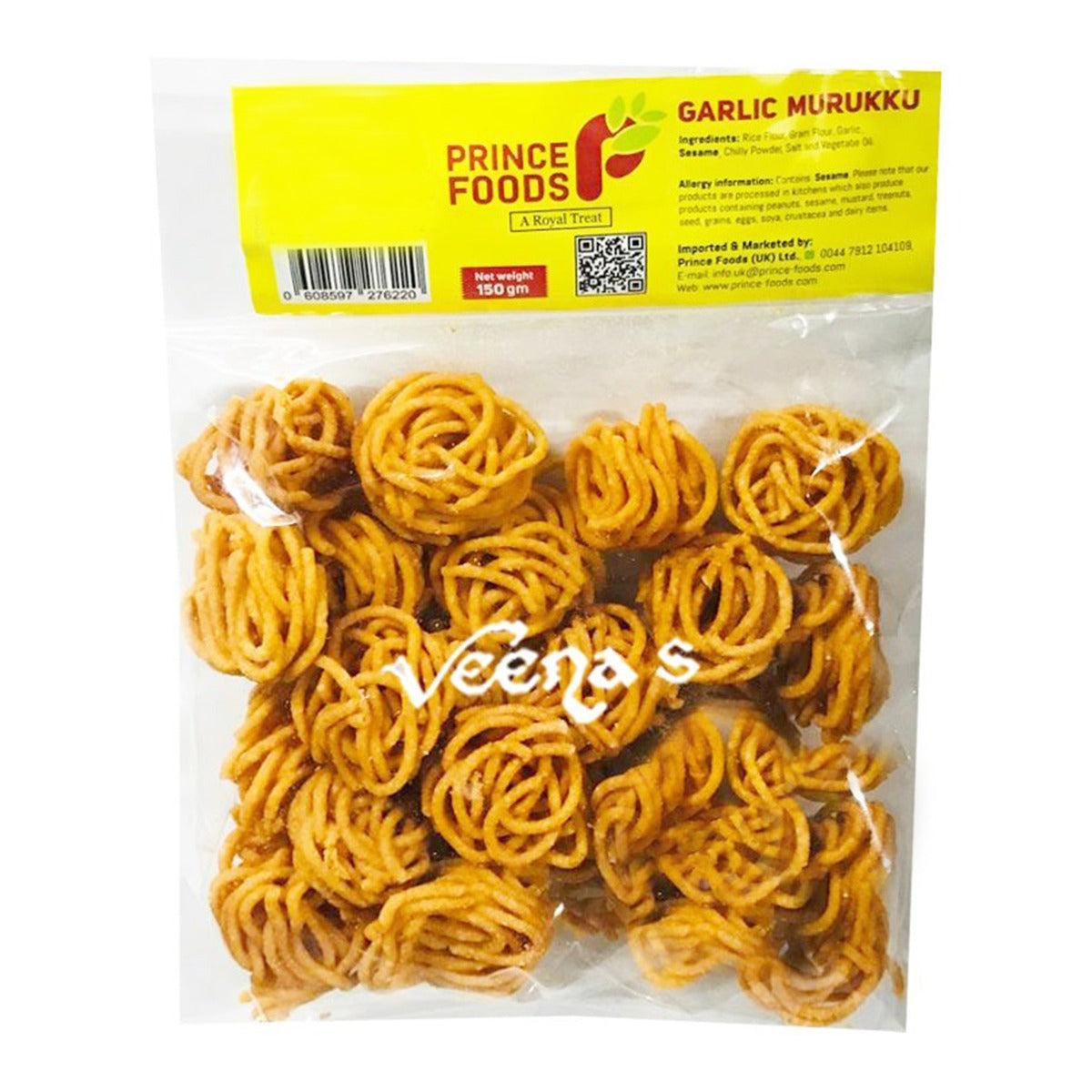 Buy Prince Foods Garlic Murukku 150g Buy1 Get1 Free at Veenas.com - Online Indian Grocery Store UK