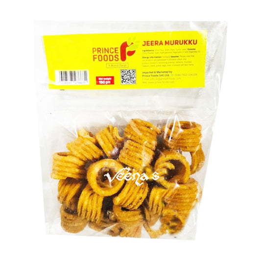 Buy Prince Foods Spicy Jeera Murukku 150g (BUY 1 GET 1 FREE) at Veenas.com - Online Indian Grocery Store UK