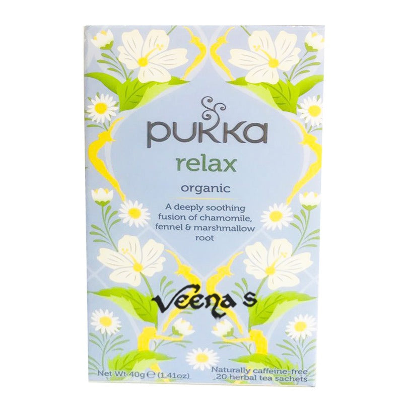 Buy Pukka Relax Organic Tea 40g at Veenas.com - Online Indian Grocery Store UK