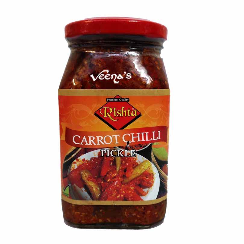 Buy Rishta Carrot Chilli Pickle 400gm at Veenas.com - Online Indian Grocery Store UK