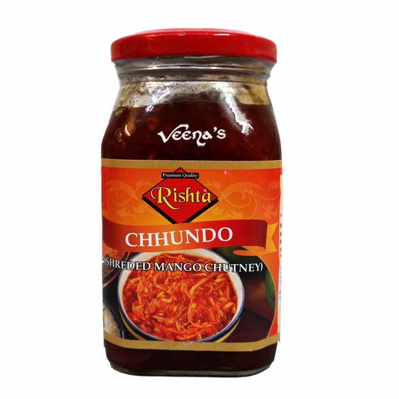 Buy Rishta Pickle Chundo (Shredded Mango Chutney) 450g at Veenas.com - Online Indian Grocery Store UK