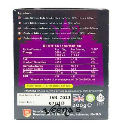 Buy Royal Chai Saffron Tea 200g (Sweetened) at Veenas.com - Online Indian Grocery Store UK