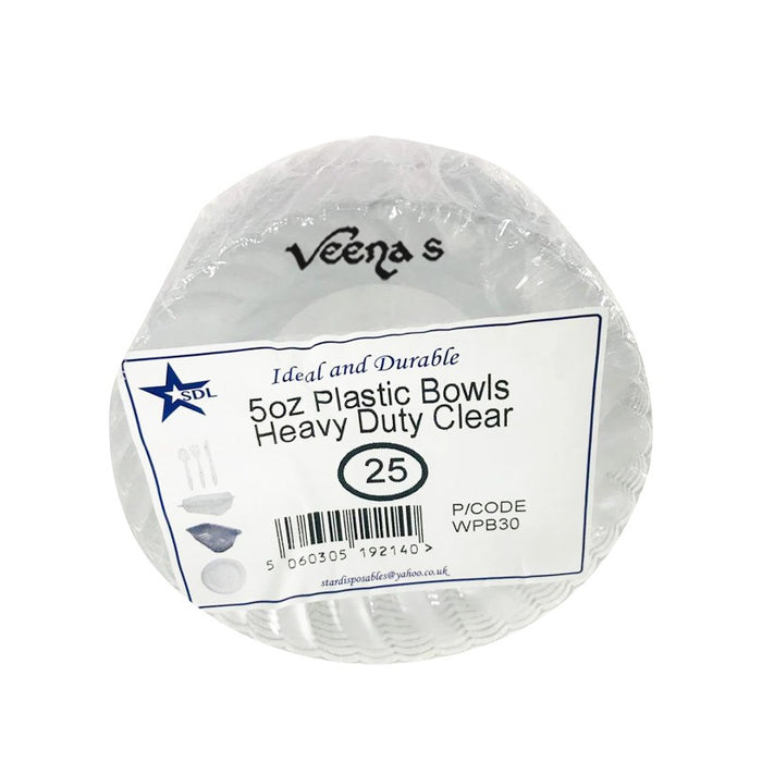 Sdl 5oz Plastic Bowls Heavy Duty Clear (WPB30)