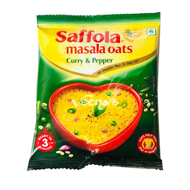 Buy Saffola Masala Oats Curry & Pepper 38gm at Veenas.com - Online Indian Grocery Store UK