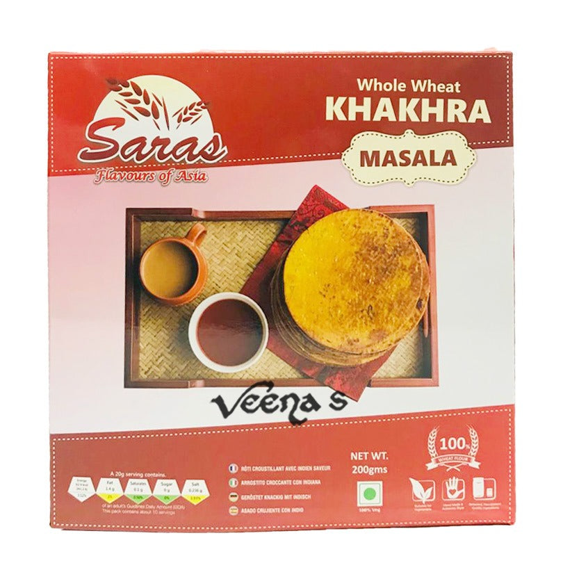 Buy Saras Khakhra Masala 200g at Veenas.com - Online Indian Grocery Store UK