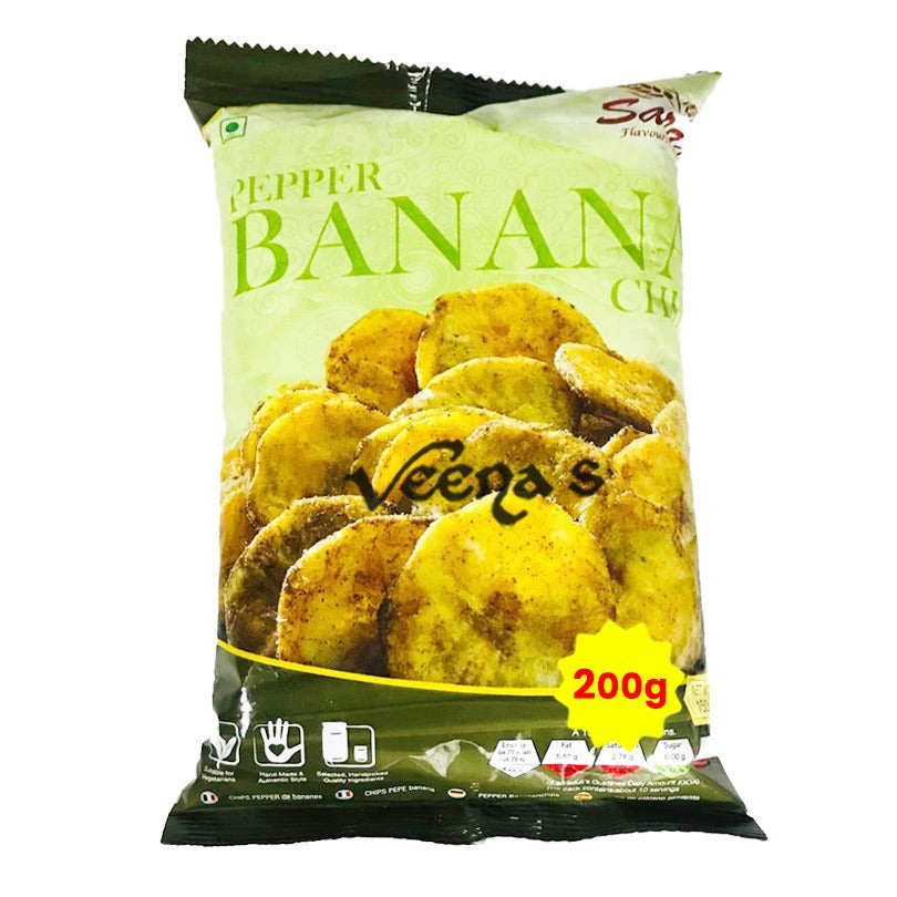 Buy Saras Pepper Banana Chips 200g at Veenas.com - Online Indian Grocery Store UK