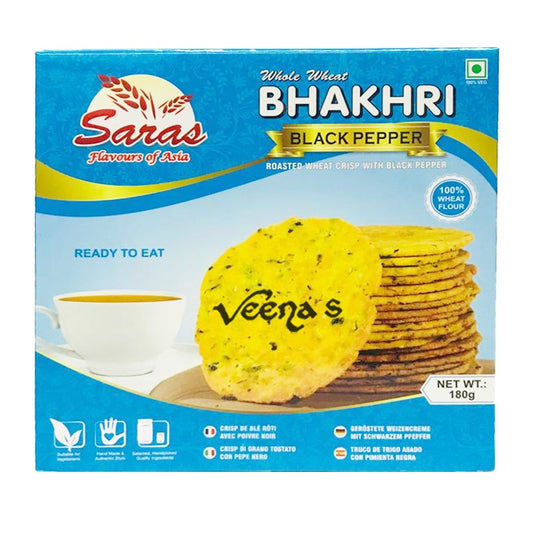 Saras Whole Wheat BhaKhri Black Pepper 180g
