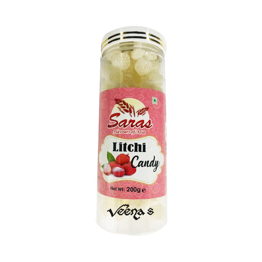 Buy Saras Litchi Candy 200g at Veenas.com - Online Indian Grocery Store UK