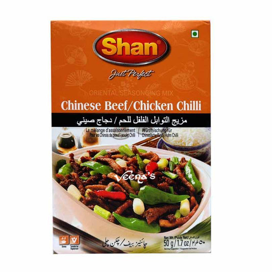 Buy Shan Chinese Beef/Chicken Chili Mix 50g  at Veenas.com - Online Indian Grocery Store UK