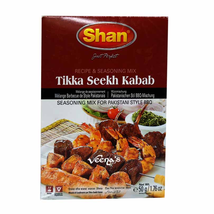 Buy Shan Tikka Seekh Kabab Masala 50g at Veenas.com - Online Indian Grocery Store UK