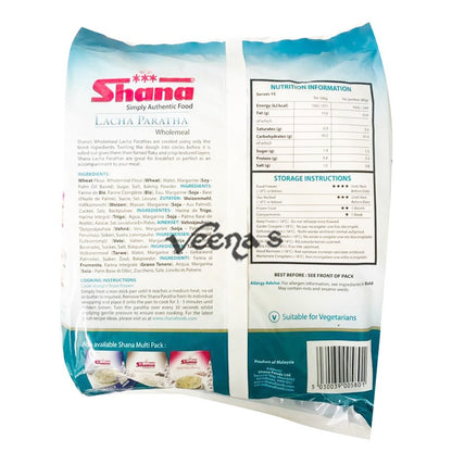 Buy Shana Lacha Paratha Wholemeal Multipack 15 Parathas 1.2kg at Veenas.com - Online Indian Grocery Store UK