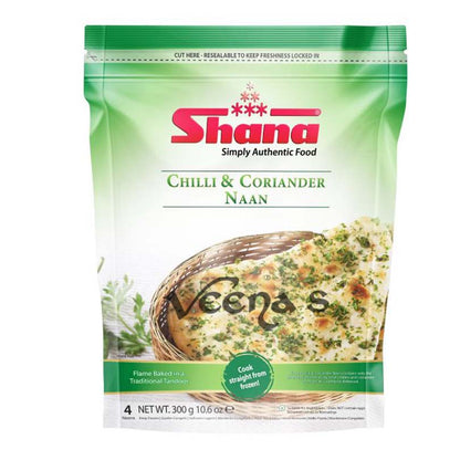 Buy Shana Chilli & Coriander Naan 300g at Veenas.com - Online Indian Grocery Store UK