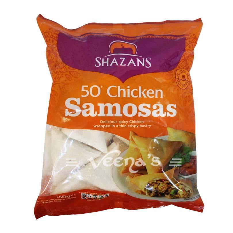 Buy Shazans 50 Chicken Samosas at Veenas.com - Online Indian Grocery Store UK