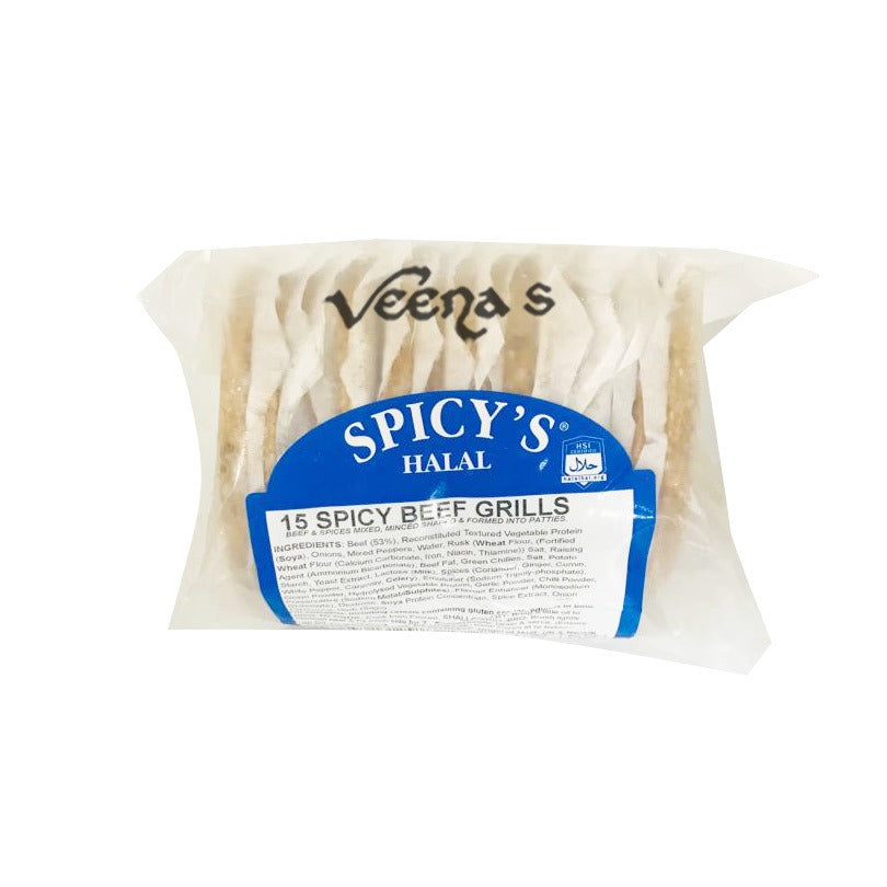 Buy Spicy's Halal 15 Spicy Beef Grills 800g at Veenas.com - Online Indian Grocery Store UK