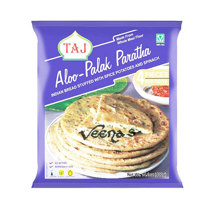 Buy Taj Aloo Palak Paratha 400g (4Pcs) at Veenas.com - Online Indian Grocery Store UK