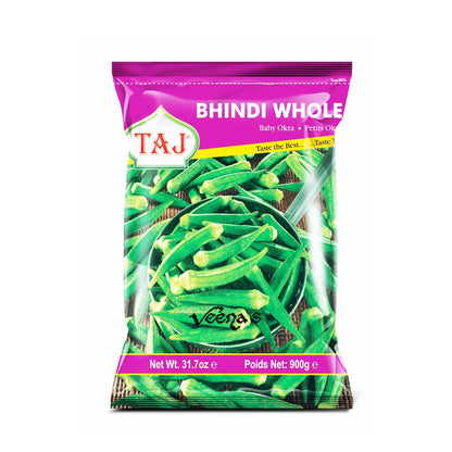 Buy Taj Bhindi Whole (Okra) 900g at Veenas.com - Online Indian Grocery Store UK