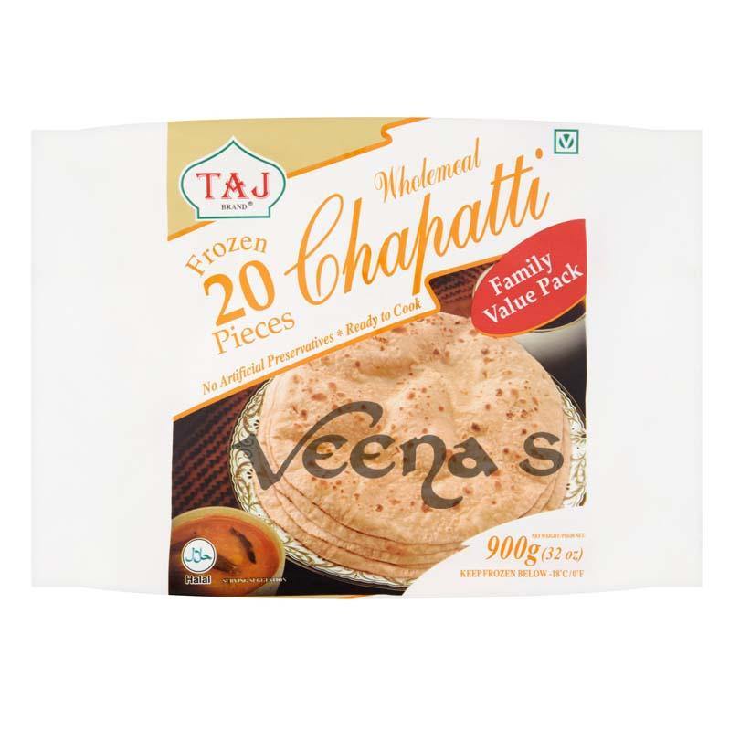 Buy Taj Chappathi Family Pack 900g (20Pcs) at Veenas.com - Online Indian Grocery Store UK
