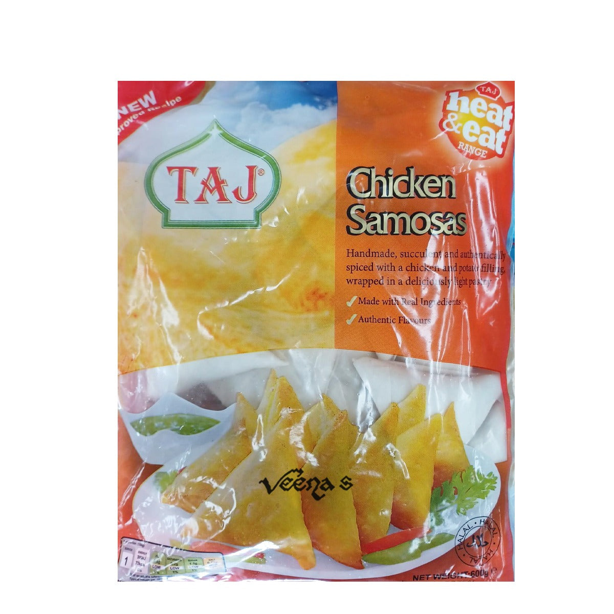 Buy Taj Chicken Samosa 600g at Veenas.com - Online Indian Grocery Store UK