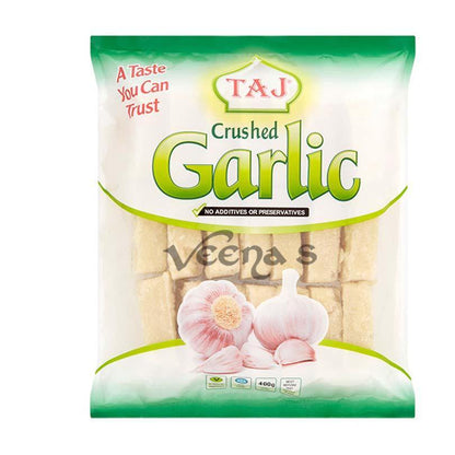 Buy Taj Crushed Garlic 400g at Veenas.com - Online Indian Grocery Store UK