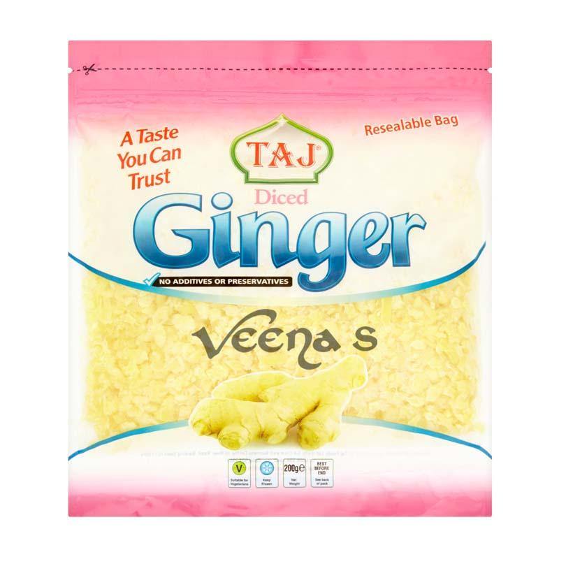Buy Taj Diced Ginger 200g at Veenas.com - Online Indian Grocery Store UK