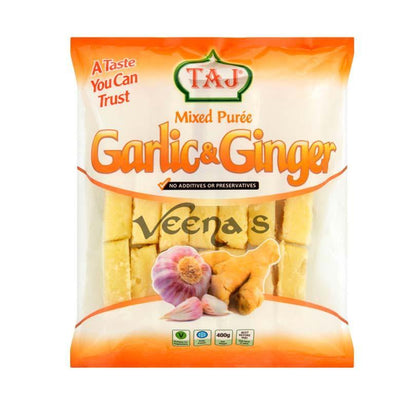 Buy Taj Garlic & Ginger Puree 400g at Veenas.com - Online Indian Grocery Store UK