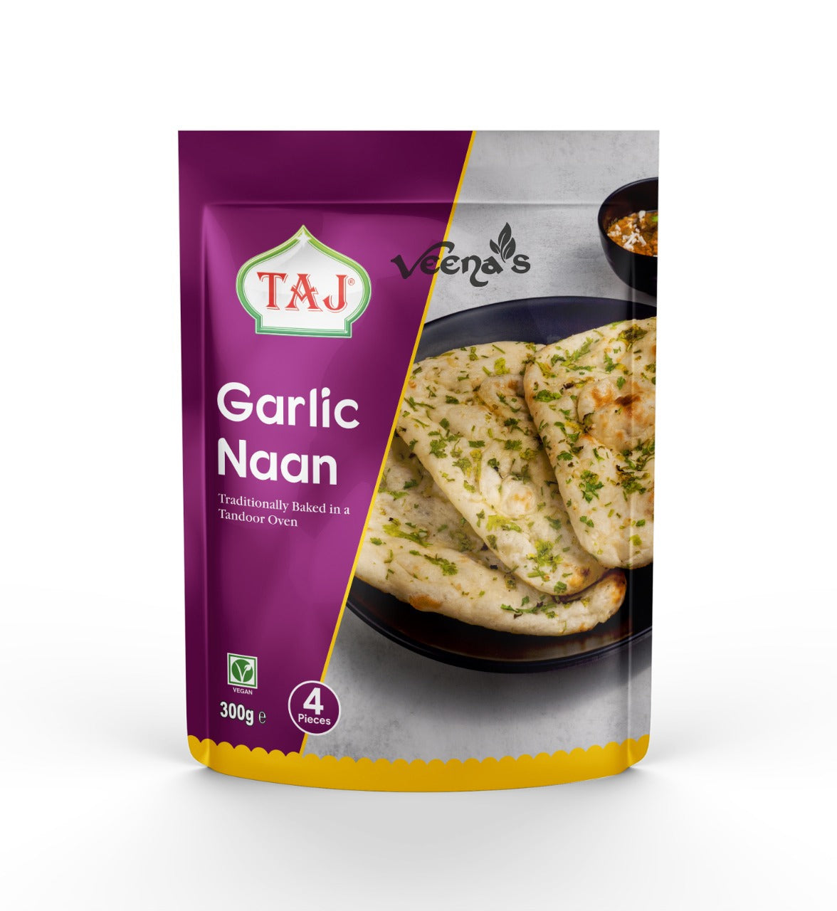 Buy Taj Garlic Naan 300g (4Pcs) at Veenas.com - Online Indian Grocery Store UK