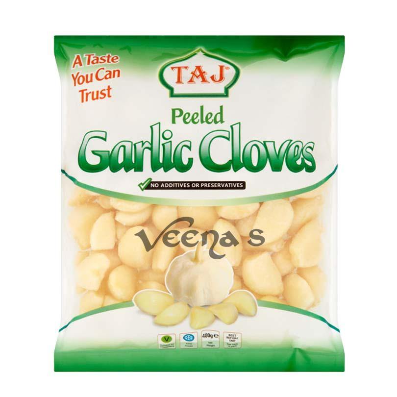 Buy Taj Peeled Garlic Cloves 400g at Veenas.com - Online Indian Grocery Store UK
