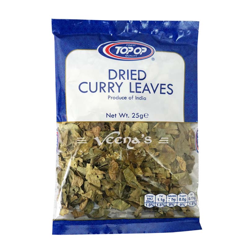 Buy Top Op Dried Curry Leaves 25g at Veenas.com - Online Indian Grocery Store UK