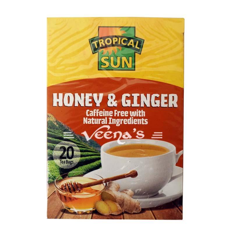 Buy Tropical Sun Honey & Ginger Tea 70g at Veenas.com - Online Indian Grocery Store UK