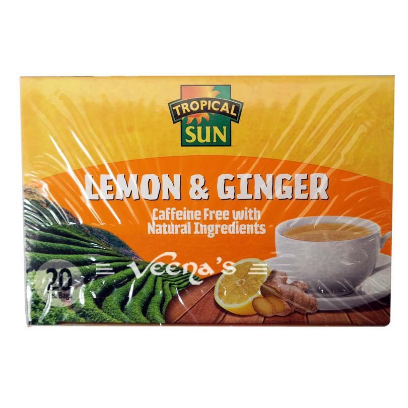 Buy Tropical Sun Lemon & Ginger Tea 60g at Veenas.com - Online Indian Grocery Store UK