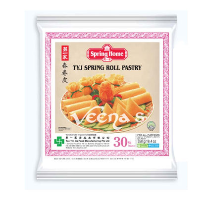 Buy Tyj Spring Roll Pastry-30 10'' 550g at Veenas.com - Online Indian Grocery Store UK