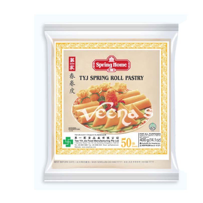 Buy Tyj Spring Roll Pastry 6" 50 Sheets 400g at Veenas.com - Online Indian Grocery Store UK