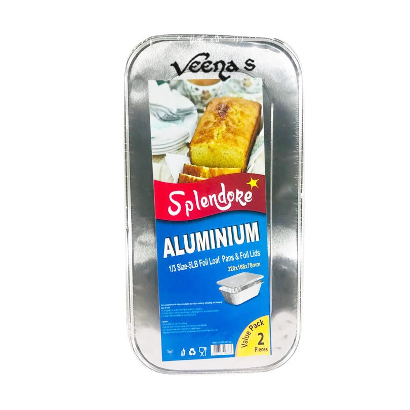 Udl Splendore 1/3 5lb Aluminium Foil Loaf Pans & Foil Lids (MFCS02