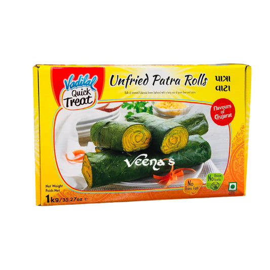 Buy Vadilal Quick Treat Unfried Patra Rolls 1kg at Veenas.com - Online Indian Grocery Store UK