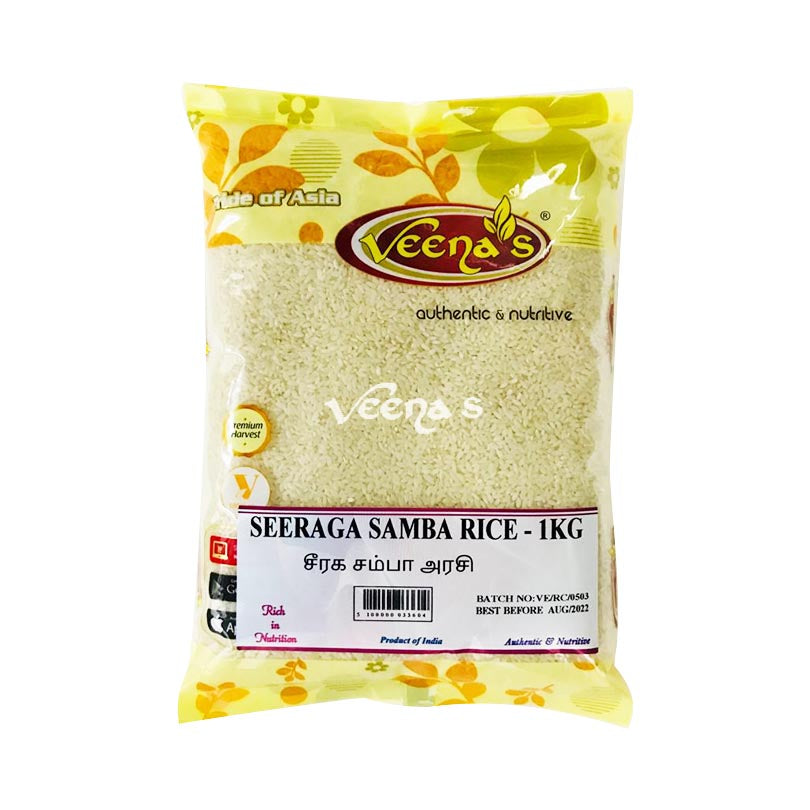 Buy Veena's Seeraga Samba Rice 1kg at Veenas.com - Online Indian Grocery Store UK