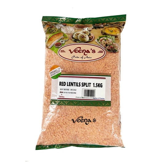 Veena's Red Lentils Split 1.5kg