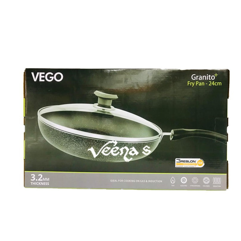 Buy Vego Granito Fry pan+lids 24cm at Veenas.com - Online Indian Grocery Store UK