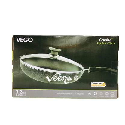 Buy Vego Granito Fry pan+lids 24cm at Veenas.com - Online Indian Grocery Store UK