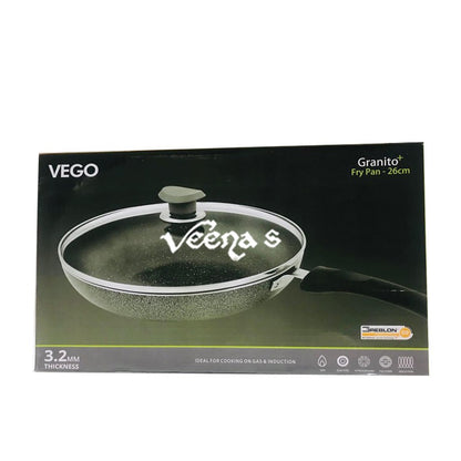 Buy Vego Granito Fry pan+lids 26cm at Veenas.com - Online Indian Grocery Store UK