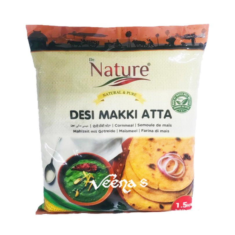 Buy Dr.Nature Desi Makki Ka Atta 1.5kg at Veenas.com - Online Indian Grocery Store UK
