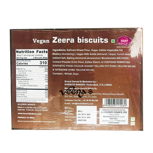 Karachi Zeera Biscuits Vegan 400g