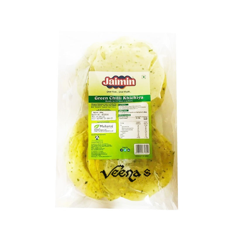 Buy Jaimin Green Chilli Khichiya 200g at Veenas.com - Online Indian Grocery Store UK