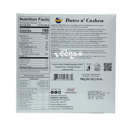 Buy Daily Delight Dates N Cashew 700g at Veenas.com - Online Indian Grocery Store UK