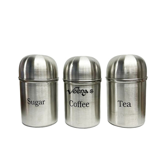 3 Stainless Steel Container (Tea+Coffee+Sugar)
