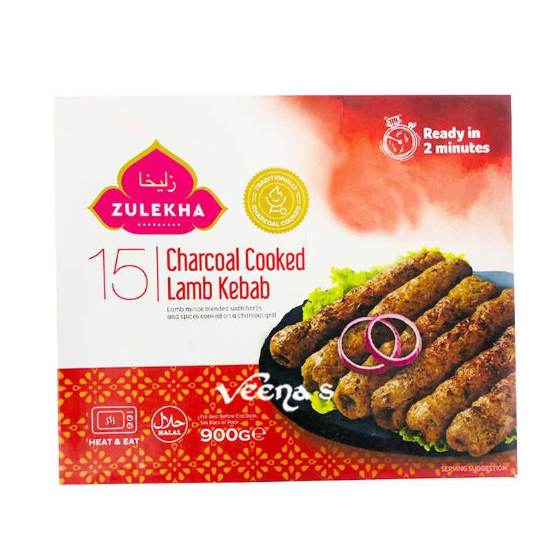 Buy Zulekha 15 Charcoal Cooked Lamb 900g Kebab at Veenas.com - Online Indian Grocery Store UK