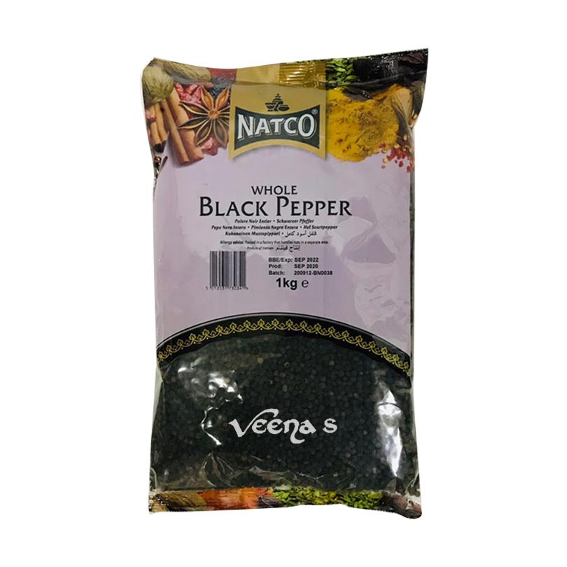 Buy Natco Whole Black Pepper 1kg at Veenas.com - Online Indian Grocery Store UK