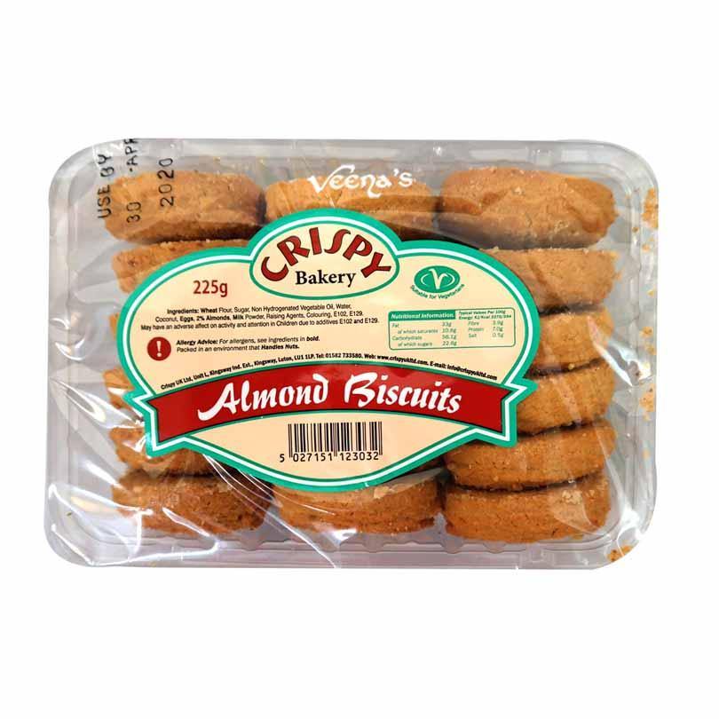 Buy Crispy Bakery Almond Biscuits 225g at Veenas.com - Online Indian Grocery Store UK
