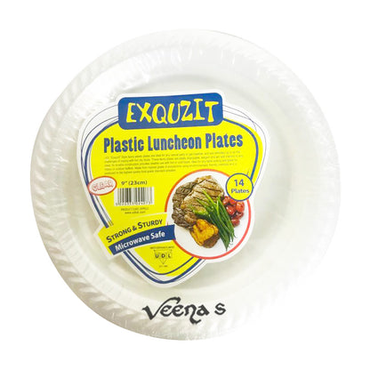 Buy Udl Exquzit Plastic Luncheon Plates (Dppe23) 14 Plates at Veenas.com - Online Indian Grocery Store UK